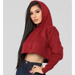 Fashion Nova Tops - Red cropped hoodie Fashion Nova Tops - Red cropped hoodie